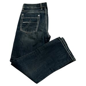 Y2K style Camp David Distressed Blue Jeans Thick Contrast  Stitching Men’s 32/32